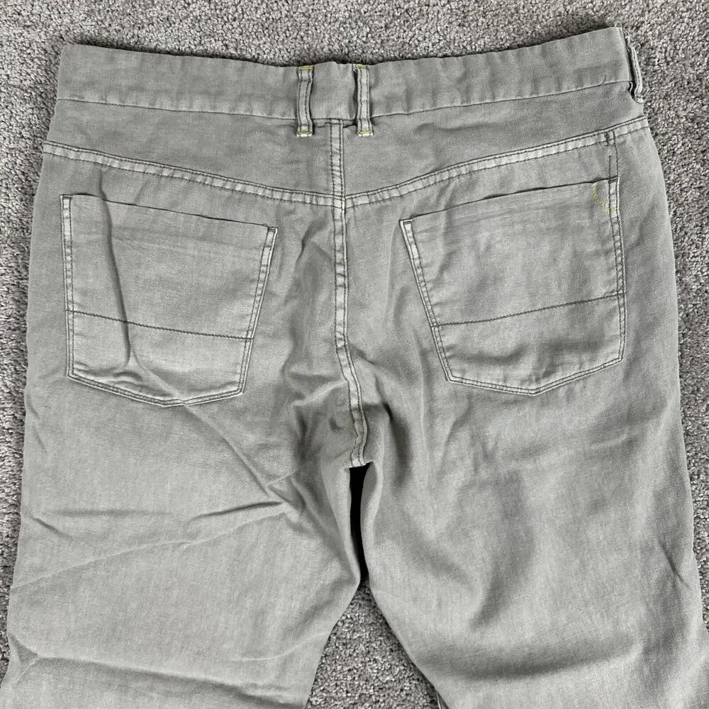 Tommy Bahama Pants Mens 38x34* Light Pigment Dye Gray Linen Cotton Blend (38x30)